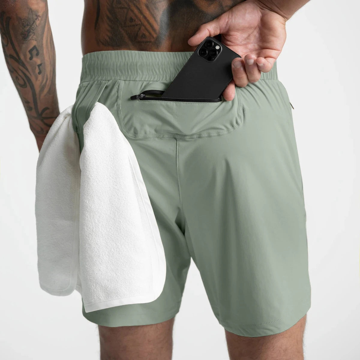 Pantalón corto deportivo liso Zest Market color verde para hombre