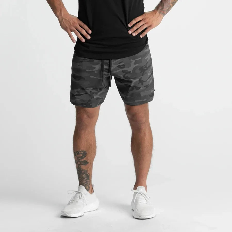 Pantalón corto deportivo liso Zest Market color gris camuflaje para hombre
