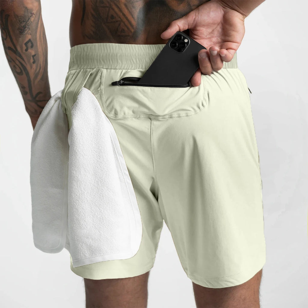 Pantalón corto deportivo liso Zest Market color caqui para hombre