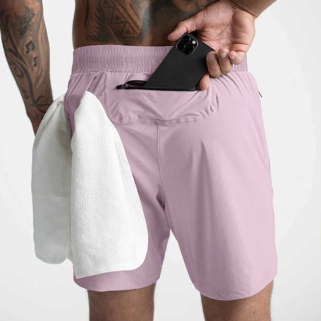 Pantalón corto deportivo liso Zest Market color rosa para hombre