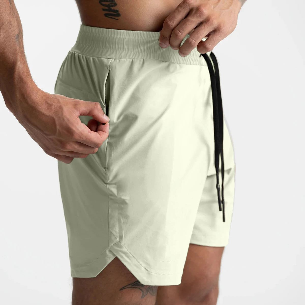 Pantalón corto deportivo liso Zest Market color caqui para hombre