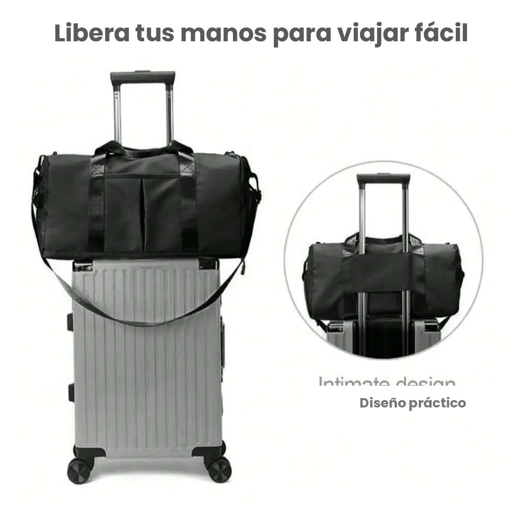 Bolsa de gimnasio impermeable negra Zest Market con compartimento para zapatillas