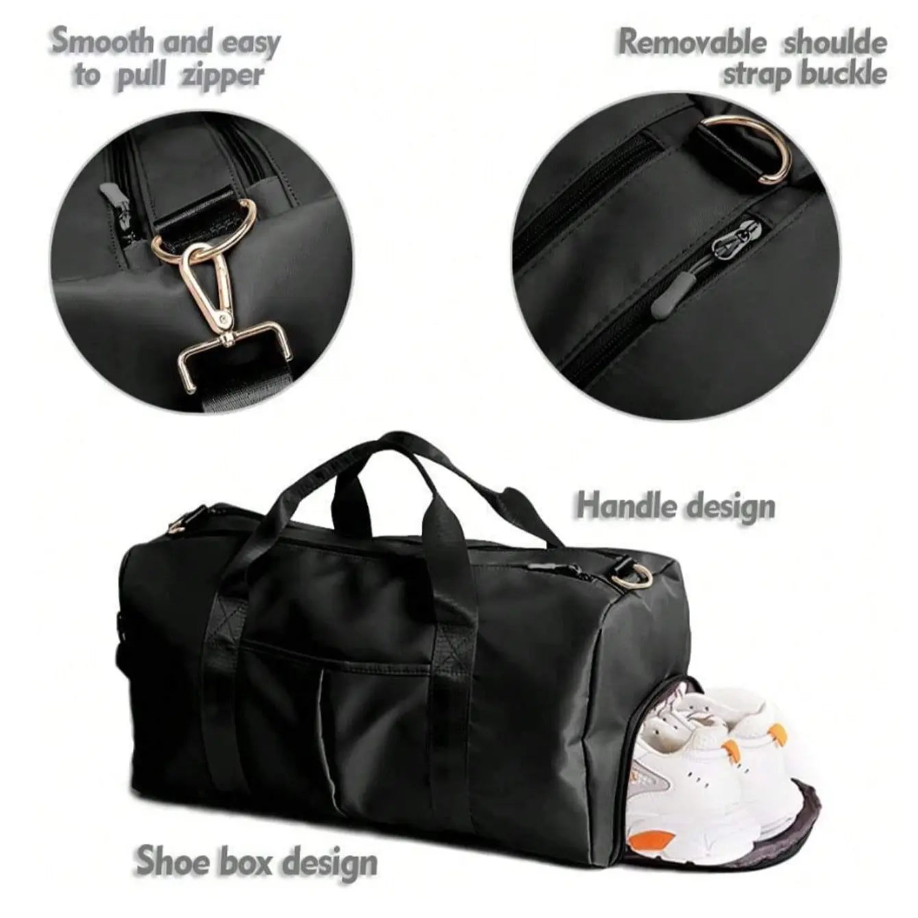Unisex Waterproof Gym Bag, Casual Sports Bag with Shoe Compartment and Wet-Dry Separation, Ideal for Training, Swimming, Yoga and Weekend Travel