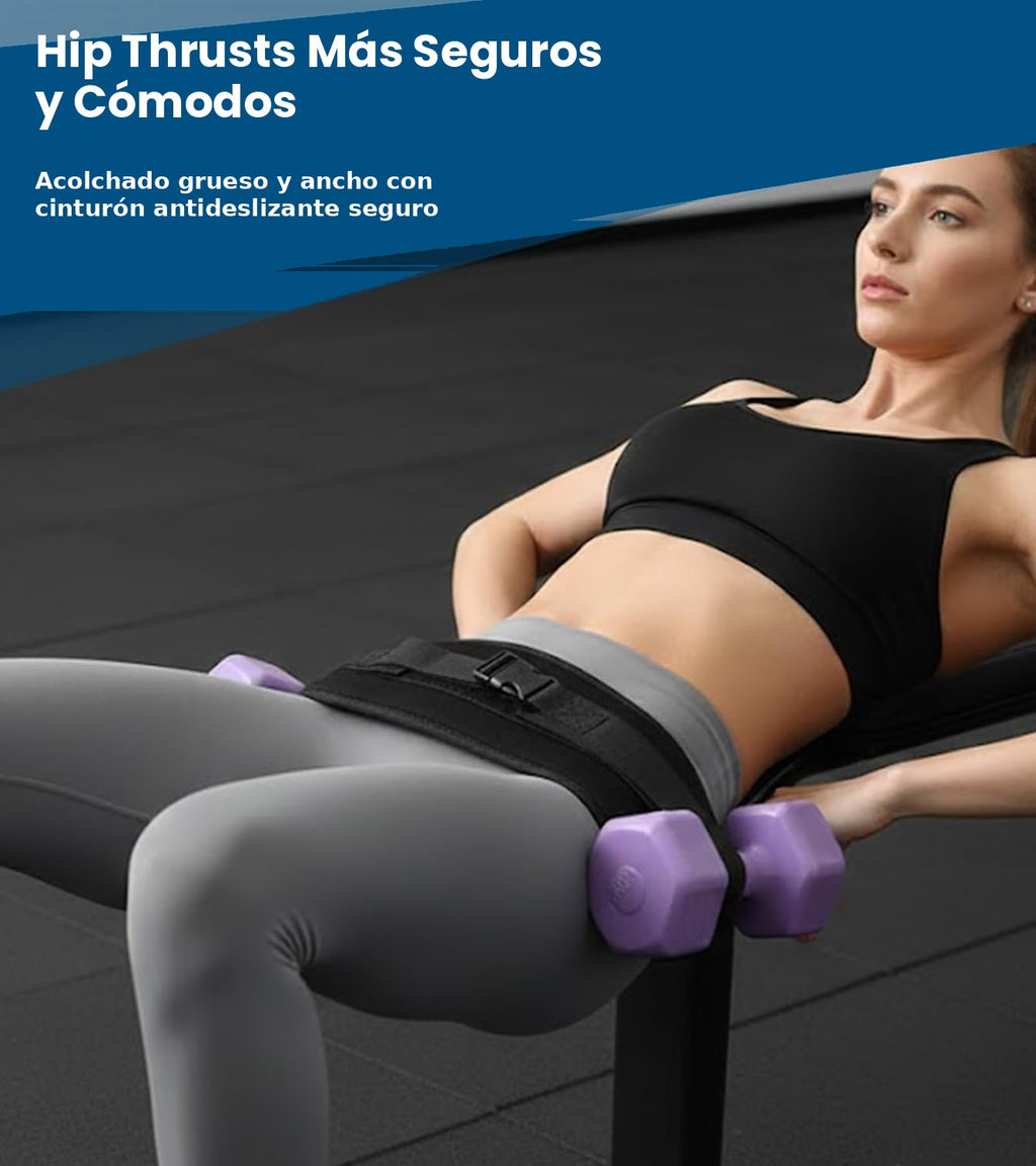 Cinturón Hip Thrust Zest Market con acolchado grueso y cierre antideslizante